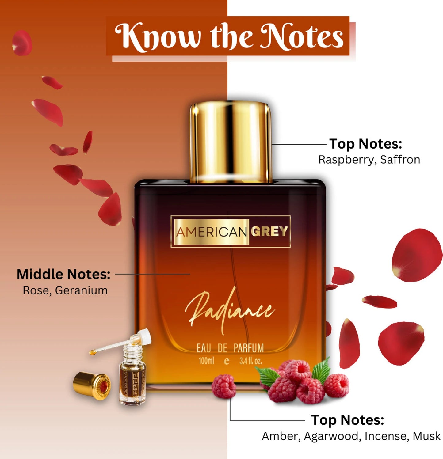 American Grey Radiance Unisex Perfume Spray Eau de Parfum -  100 ml (For Men & Women)