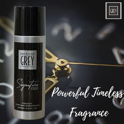 American Grey Signature Code Signature Series  Powerful and Intense Fragrance Deodorant Spray - For Men (200 ml)