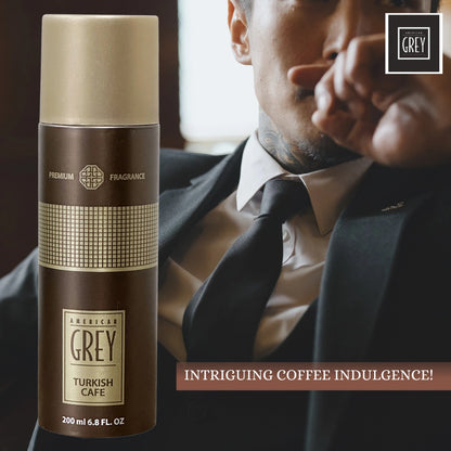 American Grey Turkish Cafe Premium Series Captivating & Seductive Coffee Aroma Deodorant Spray - For Men (200 ml)