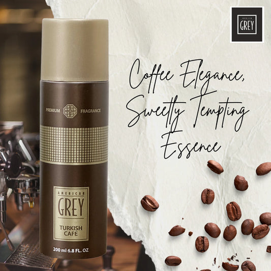 American Grey Turkish Cafe Premium Series Captivating & Seductive Coffee Aroma Deodorant Spray - For Men (200 ml)