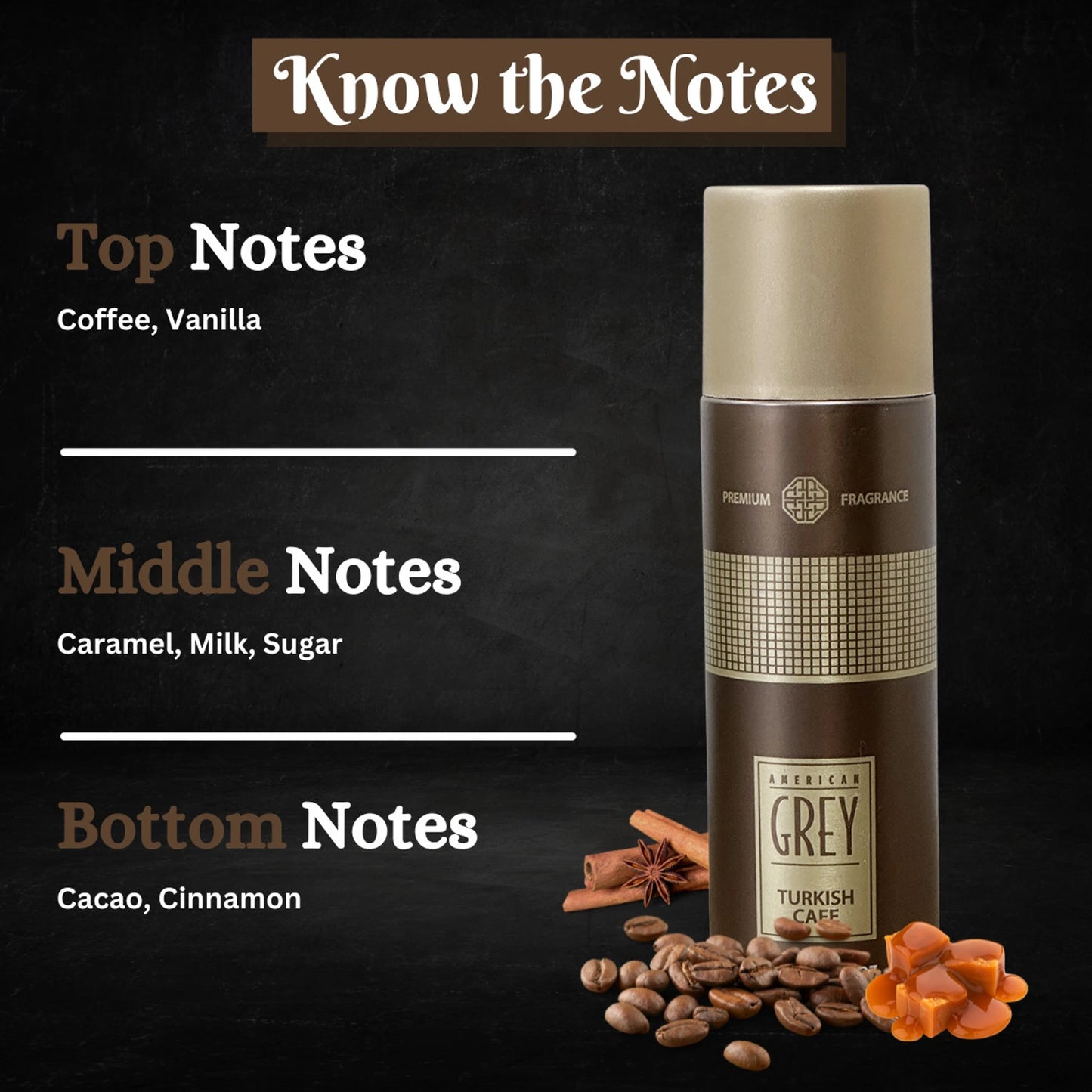 American Grey Turkish Cafe Premium Series Captivating & Seductive Coffee Aroma Deodorant Spray - For Men (200 ml)