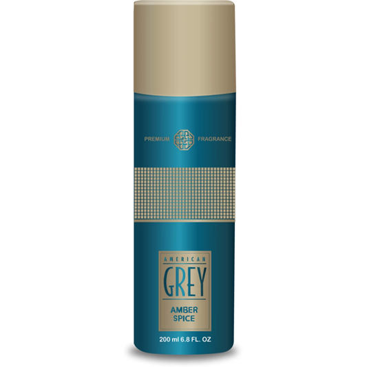 American Grey Amber Spice Premium Series Fresh , Woody, and Irresistibly Alluring Deodorant Spray  -  For Men (200 ml)