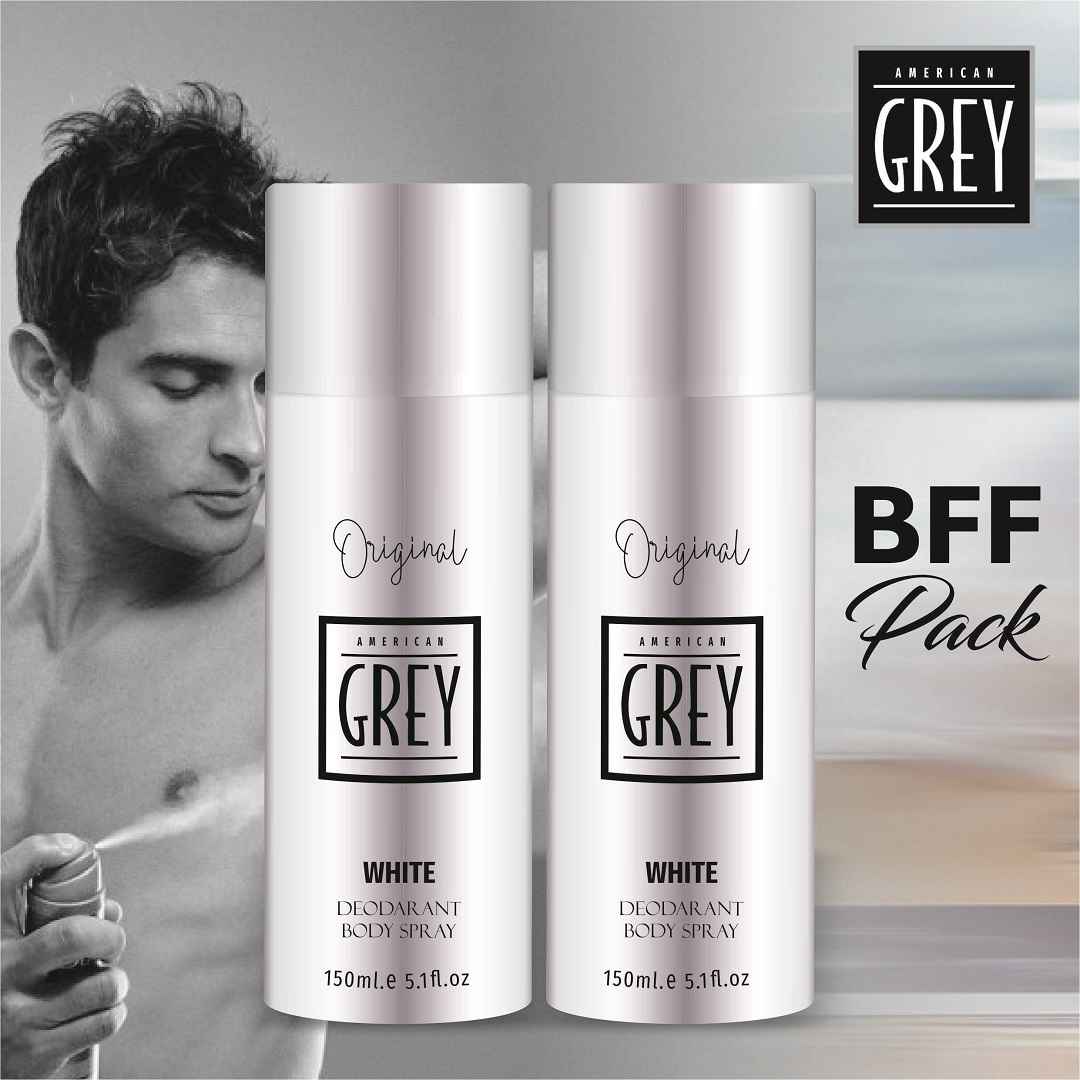 BFF Pack: White Deodorant Spray for Men Online, 150 ML- American Grey